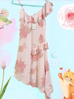 NWT Free People Alma Midi Dress-Pink Rose Floral.